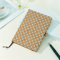 Bloc-notes A5 en liège à motif de fleurs vintage Souvenirs de voyage Cadeau à face unique compatible avec l'impression numérique enduite