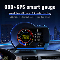 Dual-Mode P6 A500 Hud Speedometer OBD2+GPS Sistem Ganda Tampilan Head Up Pintar Resolusi Tinggi Tanpa Penundaan Aksesori Mobil