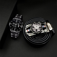 Ensemble de montre d'affaires pour hommes à envoyer à la clientèle Ceinture de montre avec la main Coffret cadeau