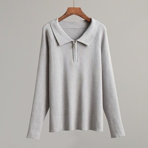 Tops elegantes con cremallera para mujer Suéter de cuello vuelto informal de alta calidad Diseño de moda cómodo - Product Image 2