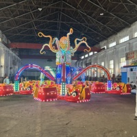 Manège Électrique Thème Pieuvre Métallique pour Parc d'Attractions, Fête Foraine, Carnaval, Extérieur, Grande Échelle, Centre Commercial