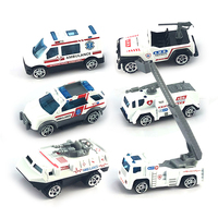 Coche de piñón libre de Metal para niños pequeños, 1:55, a presión, juego de juguetes de emergencia