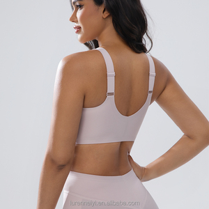 <span class=keywords><strong>Sujetador</strong></span> Deportivo Suave con Cierre Frontal Personalizado OEM, Sin Costuras, Ropa Deportiva Activa con Soporte Medio para Yoga y Running, Bralette para Mujer - Product Image 3