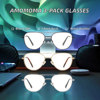 Gafas de Lectura Retro Premium de Fábrica, Unisex, Modernas, Cuadradas, con Bloqueo de Luz Azul, Montura Metálica para Computadora