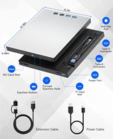Venta al por Mayor, Unidad de Blu-ray Externa 7 en 1 4K UHD, Grabadora BDXL de 100 GB, USB 3.0 Tipo-C, Lector de Tarjetas SD y TF, Compatible con Windows y Mac