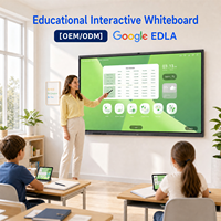 Pizarra Interactiva Educativa de 55/65/75/86 Pulgadas Ultra HD 4K LED, Pantalla Plana Inteligente para Enseñanza Escolar con 50 Puntos Táctiles