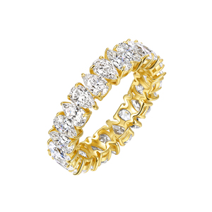SMOR26 S925 Sterling Silver Pear Cut Moissanite Eternity Band <strong>Ring</strong> D Color VVS Pear Shape Moissanite <strong>Full</strong> Eternity <strong>Finger</strong> <strong>Ring</strong> - Product Image 2