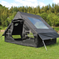 Tente gonflable pour 6 personnes pour le camping avec cheminée et fenêtre de toit, tente gonflable, tente de glamping avec pompe, tente chaude, tente pneumatique