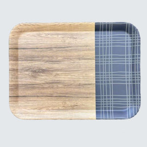 Plateaux <span class=keywords><strong>de</strong></span> service alimentaire modernes aspect tressé <span class=keywords><strong>avec</strong></span> poignées intégrées en mélamine <span class=keywords><strong>de</strong></span> 15 pouces / 17,5 pouces pour organiser les condiments et transporter les boissons - Product Image 5