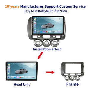 Meihua LHD Dashboard Car DVD Frame Dash Kits para Honda Fit <span class=keywords><strong>Jazz</strong></span> 2004-2007 Interior <span class=keywords><strong>Auto</strong></span> Accesorios con Cable Canbus - Product Image 2