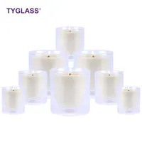 Glass Vessel The Glass Jar High Quality Glass Candle Jar Natural Wax Vessel Cup Multi-color Candle Glass Scented Candle
