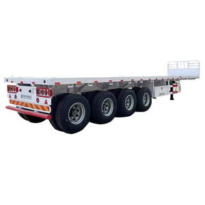 Offre Spéciale Usine Prix13M <span class=keywords><strong>Quad</strong></span> Essieu <span class=keywords><strong>Remorque</strong></span> 4 <span class=keywords><strong>Essieux</strong></span> Semi À Plat Conteneur <span class=keywords><strong>Remorque</strong></span> avec Paroi Avant à Vendre en Namibie - Product Image 1