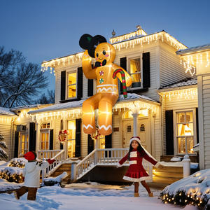 OurWarm Aufblasbarer Sitzender Lebkuchenmann Weihnachtsdekoration für Garten und Outdoor-Partys - Product Image 6