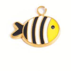 เครื่องประดับสแตนเลสสตีลเคลือบทอง 18k ลายการ์ตูนขนาดเล็ก สำหรับผู้หญิง ทำสร้อยข้อมือ สร้อยคอ จี้ห้อยแฟชั่น - Product Image 1