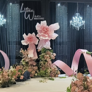 <span class=keywords><strong>Kit</strong></span> de toile de fond géante moderne en fleurs de papier, faite à la main, installation facile pour mariage, Saint-Valentin, fête, mur, centre commercial, design écologique saisonnier - Product Image 3