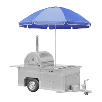 Nouvelle charrette à hot-dogs en acier inoxydable, alimentée au gaz, remorque alimentaire en acier inoxydable pour restaurants de rue, hôtels, crêpes, chips, viande, en-cas
