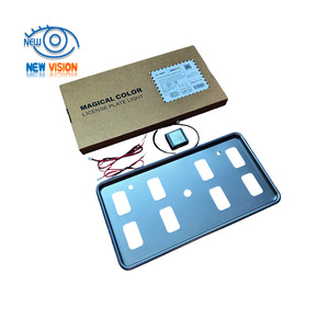 Cornice <span class=keywords><strong>per</strong></span> Targa <span class=keywords><strong>Auto</strong></span> Standard Europea con Luce Ambientale RGB LED, Controllo Bluetooth tramite <span class=keywords><strong>App</strong></span>, Supporto Luminoso <span class=keywords><strong>per</strong></span> Targa - Product Image 1