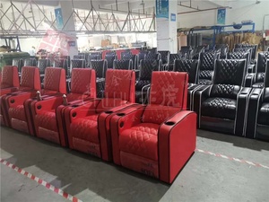 Juego reclinable de sofá moderno de cuero negro al por mayor, sofá reclinable motorizado para uso doméstico, sofá reclinable individual para teatro - Product Image 5