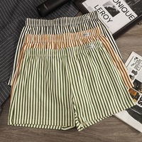 Boxers en coton rayés rétro pour hommes, ODM, sportifs, respirants, amples, confortables, pour la maison, taille mi-haute, très élastiques