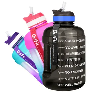 彩色大2.2L半加仑PETG水壶2.2升运动健身房健身瓶，带手柄带