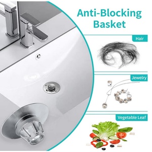 <b>Bathroom</b> Drain Stopper Sink <b>Plug</b> for 1.04"-1.97" Basin Drain Holes, Universal 2 in 1 Pop up <b>Bathroom</b> Sink Drain Strainer Stopper - Product Image 3