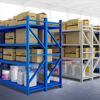 Estanterías Modulares para Almacenamiento en Almacenes, con Recubrimiento en Polvo, Capacidad Ligera de 200 kg/Nivel, para Sistemas de Estanterías de Logística de Comercio Electrónico