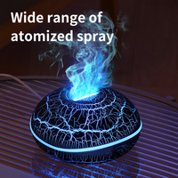Humidificateur d'air électrique ultrasonique professionnel intelligent, diffuseur d'arômes d'huiles essentielles avec effet flamme et brume volcanique à 360°, alimentation USB