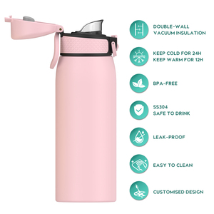 Botella Deportiva Personalizada de 550 ml, Aislada, de Doble Pared, de Acero Inoxidable, con Recubrimiento en Polvo, de un Solo Color, Libre de BPA - Product Image 2