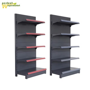 נמוך MOQ כהה גרי כבד החובה מתכת מדפי אחסון יחידה סופרמרקט מדפים - Product Image 1