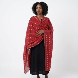 Wholesale Women <b>Chiffon</b> Hijab <b>Scarf</b> Floral Embroidered Lightweight Breathable Elegant Shawl Wrap Daily Outdoor Wear - Product Image 1