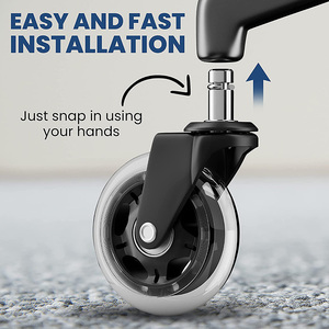 Cadeira de escritório com rodas para escritório, peças para cadeira de escritório, rodízio de reposição em PU de 3 polegadas - Product Image 6