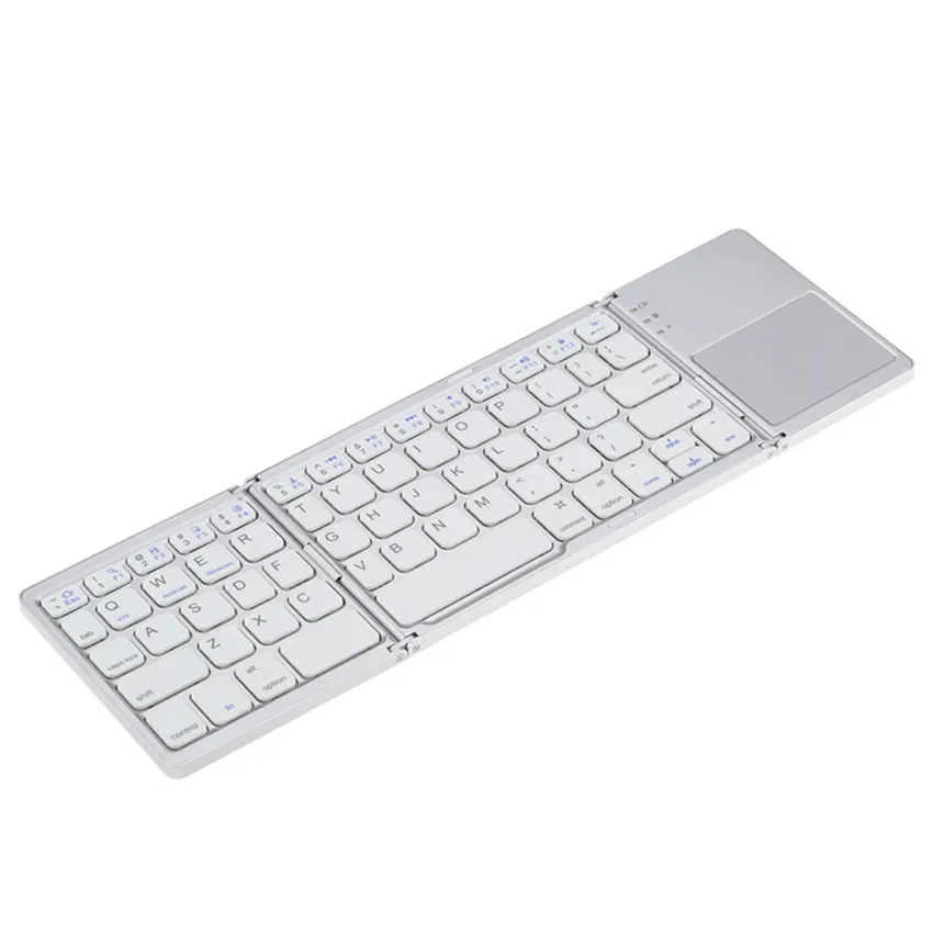 Hot Sales Mobile Aluminum Folding Mini Touchpad Wireless Keyboard for Apple Tablet PC Smartphones