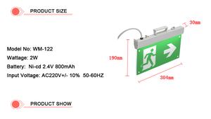 Lumières <span class=keywords><strong>de</strong></span> secours <span class=keywords><strong>de</strong></span> LED <span class=keywords><strong>de</strong></span> prix usine, signe <span class=keywords><strong>de</strong></span> sortie <span class=keywords><strong>de</strong></span> LED avec la batterie rechargeable, lumière <span class=keywords><strong>de</strong></span> la sécurité incendie LED avec le <span class=keywords><strong>pictogramme</strong></span> variable <span class=keywords><strong>de</strong></span> PVC - Product Image 6