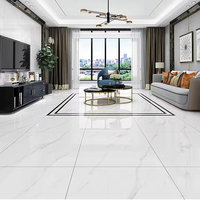 Carreaux de sol de luxe en porcelaine blanche de Carrare émaillée 60x60, carreaux de sol maison en marbre blanc vitrifié pour salon