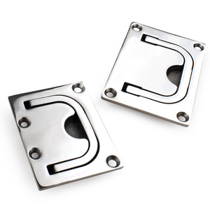 Manija Plana de Acero Inoxidable con Acabado Espejo M68 M69 M70 M73 para Puerta Empotrada con Función de Reinicio - Product Image 1