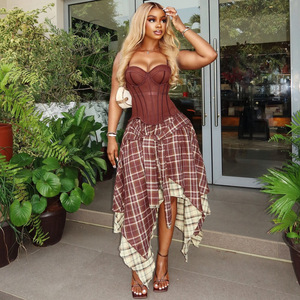 <span class=keywords><strong>Ensemble</strong></span> deux pièces pour femme STOCK Print, <span class=keywords><strong>haut</strong></span> corset <span class=keywords><strong>et</strong></span> <span class=keywords><strong>jupe</strong></span> longue, grandes tailles, vêtements streetwear, S-2XL - Product Image 1