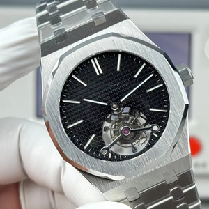 Reloj de lujo de fábrica - Reloj mecánico para hombre de estilo empresarial, resistente al agua, con esfera negra de acero inoxidable, tourbillon de cuarzo de 40 mm - Product Image 1
