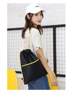 Mochila plegable impermeable para acampar y hacer senderismo, con cordón, forro de poliéster, compartimento para zapatos, gran capacidad para gimnasio al aire libre - Product Image 4