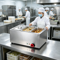 PRINCE Bain-marie électrique de table en acier inoxydable, modèle de présentation EH-3, 1500W AC 220-240V pour restaurant