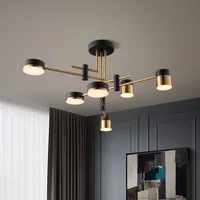Nouveau Lustre Nordique pour Salon, Chambre, Hall, Bureau à Domicile, Lampe Moderne Minimaliste de Luxe LED en Fer 110V