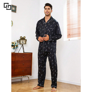 Ensemble de pyjamas <span class=keywords><strong>en</strong></span> tissu de fibre de bambou pour hommes, pantalons longs à manches longues, ensemble deux pièces, vente <span class=keywords><strong>en</strong></span> gros de haute qualité, pyjamas pour hommes - Product Image 5