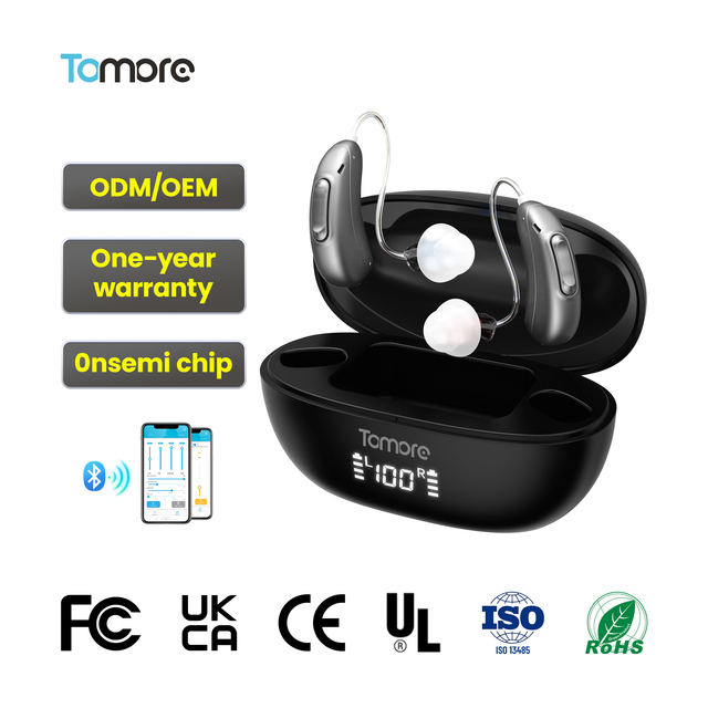 Hearing Aids RIC OTC Self Fitting App Rechargeable Digital Bluetooth Feedback Cancellation OEM ISO Factory Wholesale Trade