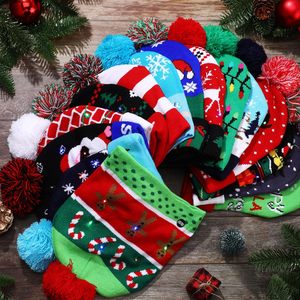 <b>LED</b> Christmas Knitted Hat <b>Light</b> up <b>Xmas</b> Beanie Cap Unisex Winter Beanie Sweater Hat with Colorful <b>LEDs</b> for New Year - Product Image 2