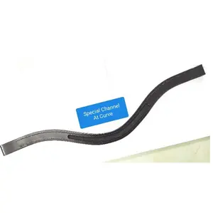 HIGH QUALITY LEATHER EMPTY CHANNEL BROW BAND WITH CHANNEL AT CURVE.