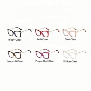 Nouvelles lunettes d'ordinateur œil-de-chat anti-lumière bleue populaires avec logo personnalisé, verres transparents TR90 pour femmes - Product Image 6