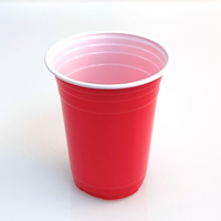 Tasse de fête en plastique rouge tasse jetable grand anniversaire 16 Oz tasses de bière-pong