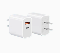 Chargeur mural rapide 30W PD double port USB C USB A, adaptateur secteur prise EU, PC ignifuge blanc