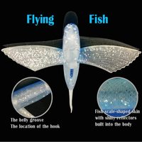 Leurre souple de pêche en mer 17cm 21cm pour la pêche à la traîne en bateau, leurre pour thon et maquereau, type Flying Fish