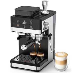 Machine à café expresso ANWELL 20 bars, écran tactile, en acier inoxydable, avec buse vapeur, 1350W, réservoir 1,0L, pour usage domestique - Product Image 5