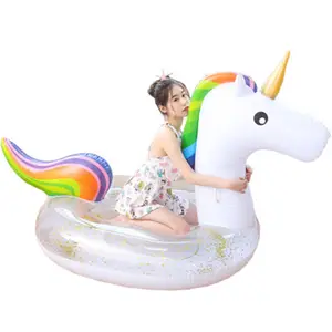 Cama flotante de agua adultos de Mirakey multijugador unicornios flotar un blanco bomba de piscina de 0,3mm de PVC ambiental